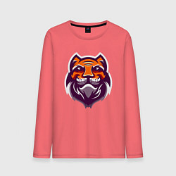 Лонгслив хлопковый мужской Tiger Smile, цвет: коралловый