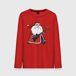 Мужской лонгслив Дед Мороз гитарист