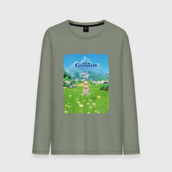 Лонгслив хлопковый мужской Genshin Impact Геншин Импакт Poster, цвет: авокадо