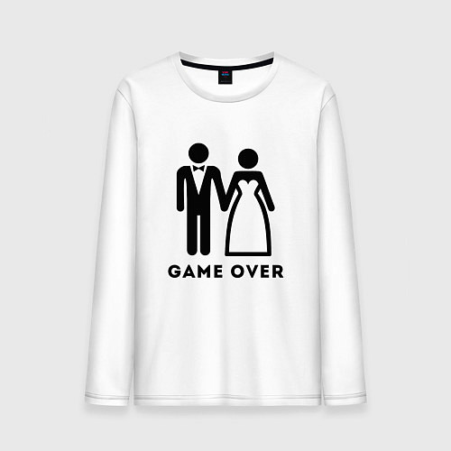 Мужской лонгслив GAME OVER МОЛОДОЖЕНЫ / Белый – фото 1