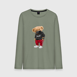 Мужской лонгслив Крутой медвежонок в спортивках