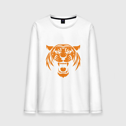 Мужской лонгслив Orange - Tiger / Белый – фото 1