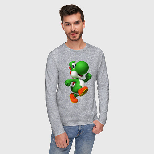 Мужской лонгслив 3d Yoshi / Меланж – фото 3