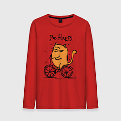 Мужской лонгслив Кот велосипедист