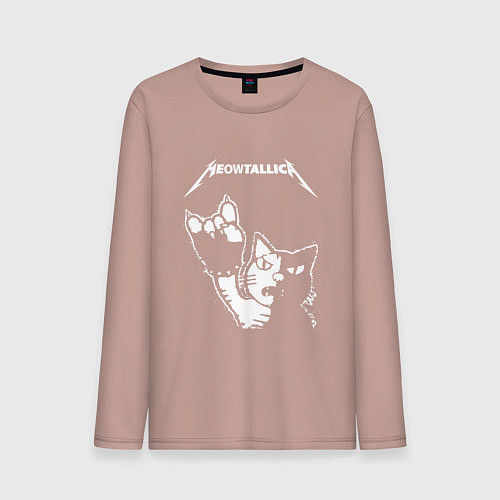 Мужской лонгслив MEOWTALLICA / Пыльно-розовый – фото 1