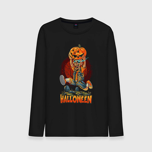 Мужской лонгслив Halloween / Черный – фото 1