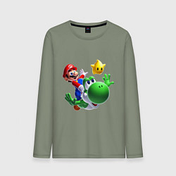 Лонгслив хлопковый мужской Mario&Yoshi, цвет: авокадо