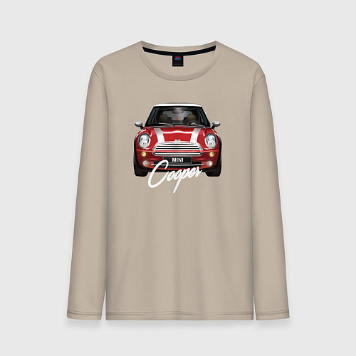 Мужской лонгслив Авто Mini Cooper / Миндальный – фото 1
