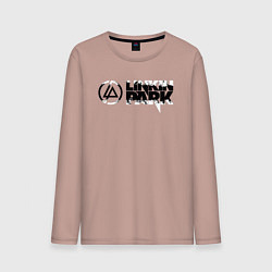 Мужской лонгслив Линкин Парк Лого ЧБ Рок Linkin Park