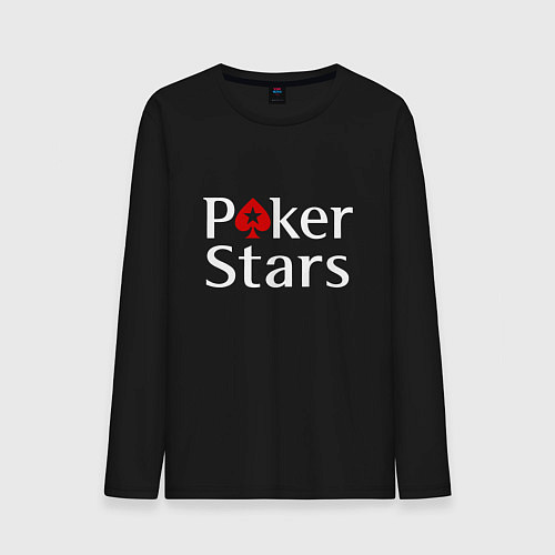 Мужской лонгслив PokerStars логотип / Черный – фото 1