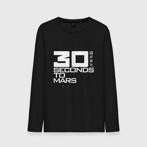 Мужской лонгслив 30 Seconds To Mars logo / Черный – фото 1