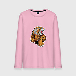 Лонгслив хлопковый мужской Tiger Man, цвет: светло-розовый