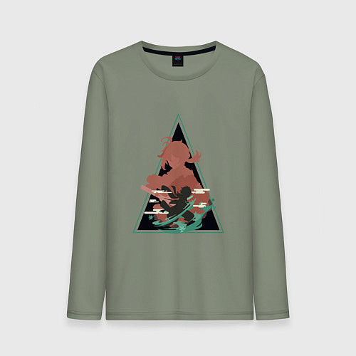 Мужской лонгслив Genshin Impact KazuhaКадзуха / Авокадо – фото 1