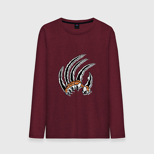 Мужской лонгслив Killer Tiger / Меланж-бордовый – фото 1