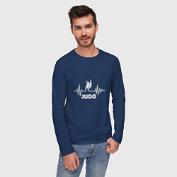 Лонгслив хлопковый мужской Пульс Дзюдо, цвет: тёмно-синий — фото 2