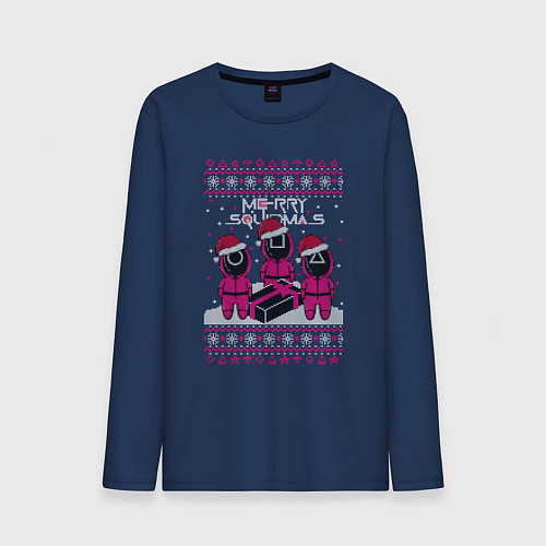 Мужской лонгслив Sweater Squidmas / Тёмно-синий – фото 1