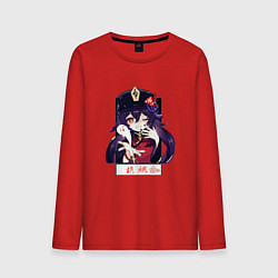 Лонгслив хлопковый мужской Ху Тао воздушный поцелуй Геншин импакт, цвет: красный