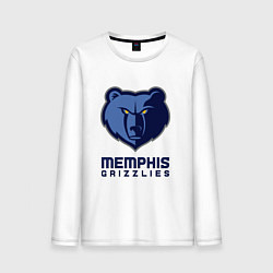 Лонгслив хлопковый мужской Мемфис Гриззлис, Memphis Grizzlies, цвет: белый