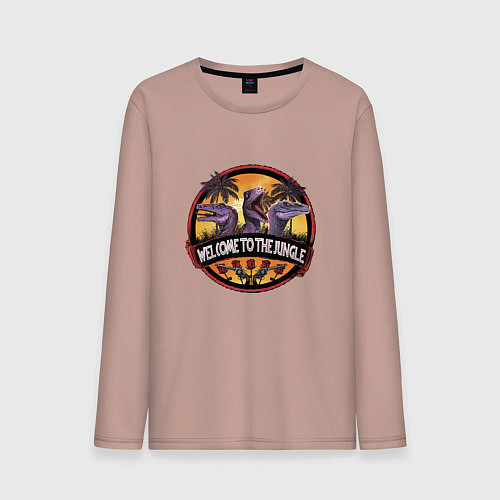 Мужской лонгслив Добро пожаловать в джунгли / Пыльно-розовый – фото 1