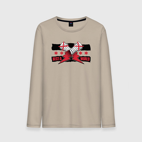 Мужской лонгслив CM Punk AEW BITW / Миндальный – фото 1