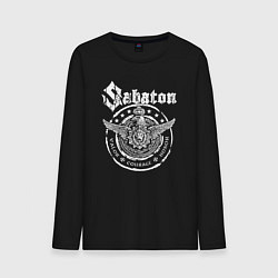 Лонгслив хлопковый мужской Белый логотип Sabaton, цвет: черный
