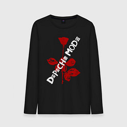Лонгслив хлопковый мужской Depeche Mode красная роза цвета черный — фото 1