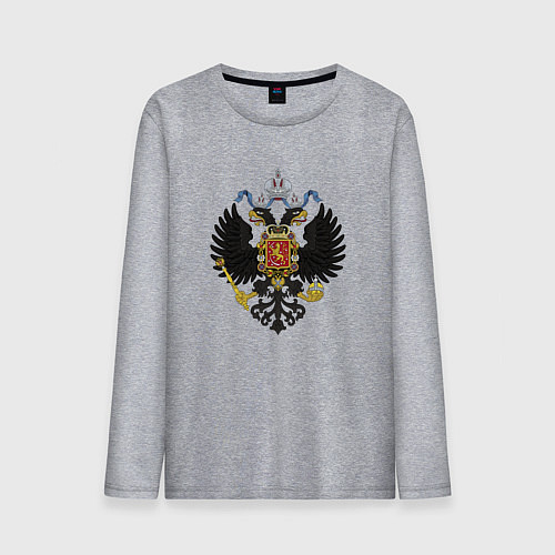 Мужской лонгслив Черный орел Российской империи / Меланж – фото 1