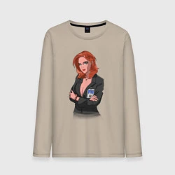 Лонгслив хлопковый мужской Dana Scully X-Files, цвет: миндальный