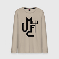 Лонгслив хлопковый мужской Манчестер Юнайтед минимализм, цвет: миндальный