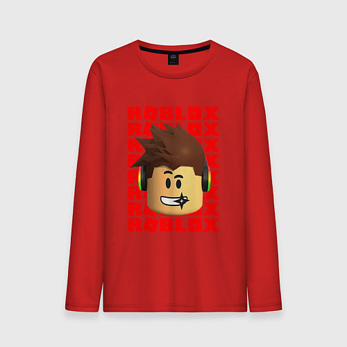 Мужской лонгслив ROBLOX RED LOGO LEGO FACE / Красный – фото 1