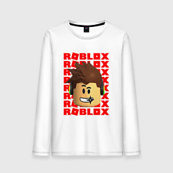 Лонгслив хлопковый мужской ROBLOX RED LOGO LEGO FACE, цвет: белый