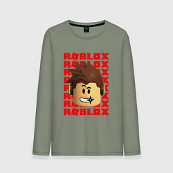 Мужской лонгслив ROBLOX RED LOGO LEGO FACE