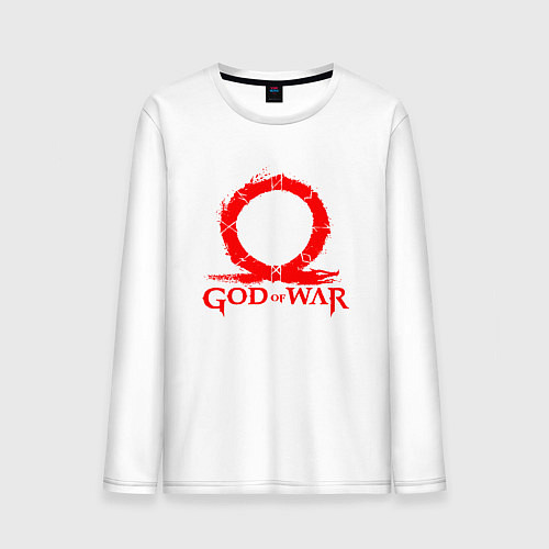 Мужской лонгслив GOD OF WAR RED LOGO RAGNAROK / Белый – фото 1