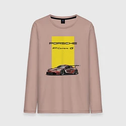 Лонгслив хлопковый мужской Porsche Carrera 4S Motorsport, цвет: пыльно-розовый
