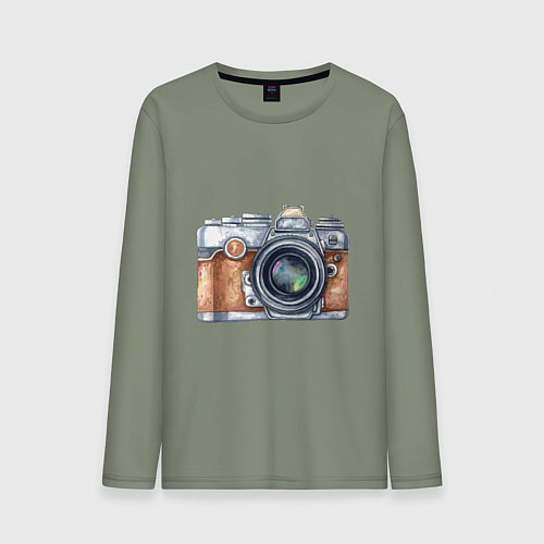 Мужской лонгслив Ретро фотокамера / Авокадо – фото 1