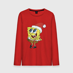 Мужской лонгслив Рождественский Спанч Боб