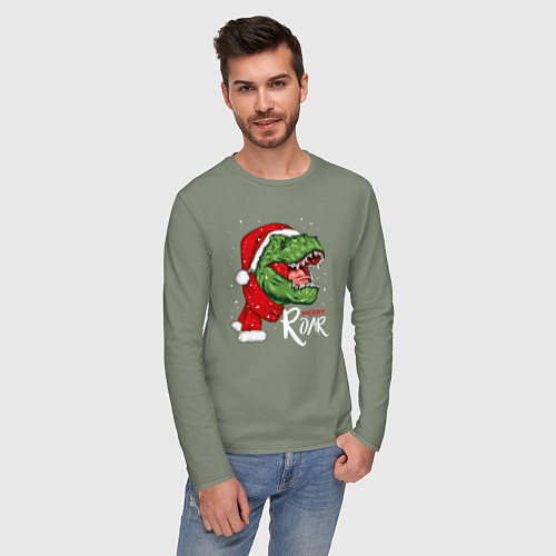 Мужской лонгслив T-rex Merry Roar / Авокадо – фото 3