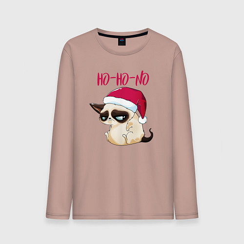 Мужской лонгслив Ugly cat Ho-Ho-No / Пыльно-розовый – фото 1