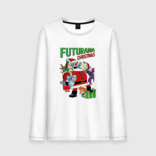 Мужской лонгслив Christmas Futurama / Белый – фото 1