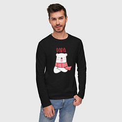 Лонгслив хлопковый мужской Family Papa Bear, цвет: черный — фото 2