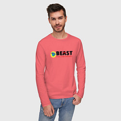 Лонгслив хлопковый мужской Mr Beast Philanthropy, цвет: коралловый — фото 2