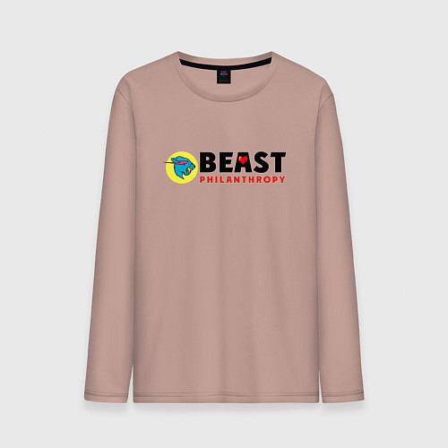 Мужской лонгслив Mr Beast Philanthropy / Пыльно-розовый – фото 1