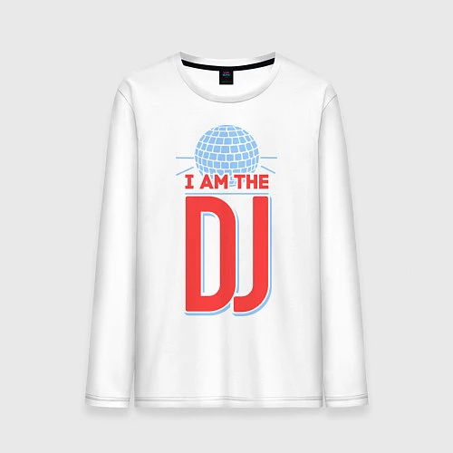 Мужской лонгслив I am the DJ / Белый – фото 1