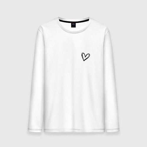 Мужской лонгслив Сердечко крохотное / Белый – фото 1