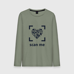 Лонгслив хлопковый мужской Scan Me - Heart, цвет: авокадо