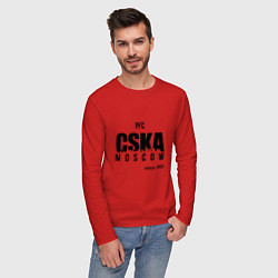 Лонгслив хлопковый мужской CSKA since 1911, цвет: красный — фото 2