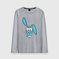 Мужской лонгслив Заяц пучеглазый голубенький