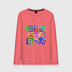 Лонгслив хлопковый мужской Color QR, цвет: коралловый