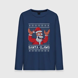 Лонгслив хлопковый мужской ЗОЙДБЕРГ КЛАУС, SANTA CLAWS ФУТУРАМА, цвет: тёмно-синий