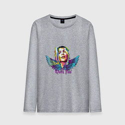 Лонгслив хлопковый мужской Королева Потока!, цвет: меланж